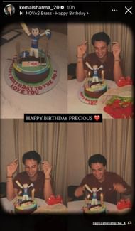 Abhishek Sharma celebrates birthday at home (Image via Instagram-@komalsharma_20)